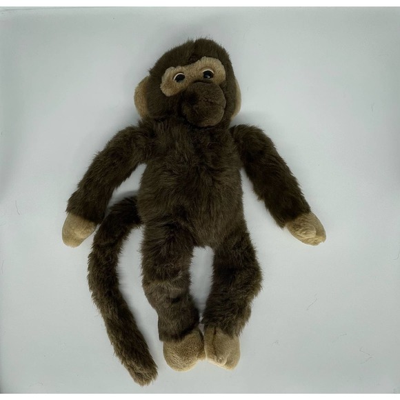 Vintage 1988 Bravo Applause Chimpanzee 17” Realistic Brown Stuffed Plush Monkey - Picture 9 of 12